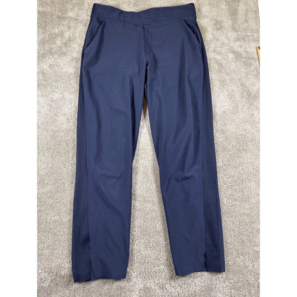 Athleta Navy Straight-Leg Performance Trousers